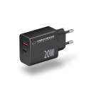 ESPERANZA ŁADOWARKA SIECIOWA 20W USB-C PD 20W / USB-A QC 3.0 18W CZARNA EZC105K Esperanza