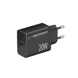ESPERANZA ŁADOWARKA SIECIOWA 20W USB-C PD CZARNA EZC104K Esperanza