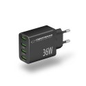 ESPERANZA ŁADOWARKA SIECIOWA 36W 4X USB-A QC 3.0 18W EZC107K Esperanza