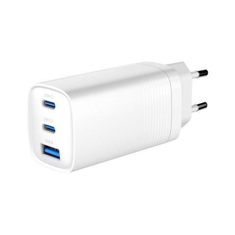 GEMBIRD SZYBKA ŁADOWARKA USB POWER DELIVERY USB TYPU C, 3X USB, 65 W, GAN BIAŁA GEMBIRD GEMBIRD SZYBKA ŁADOWARKA USB POWER DELIVERY USB TYPU C, 3X USB, 65 W, GAN BIAŁA GEMBIRD