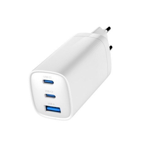 GEMBIRD SZYBKA ŁADOWARKA USB POWER DELIVERY USB TYPU C, 3X USB, 65 W, GAN BIAŁA GEMBIRD GEMBIRD SZYBKA ŁADOWARKA USB POWER DELIVERY USB TYPU C, 3X USB, 65 W, GAN BIAŁA GEMBIRD