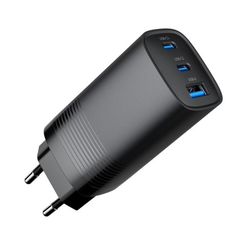GEMBIRD SZYBKA ŁADOWARKA USB POWER DELIVERY USB TYPU C, 3X USB, 65 W, GAN CZARNA GEMBIRD GEMBIRD SZYBKA ŁADOWARKA USB POWER DELIVERY USB TYPU C, 3X USB, 65 W, GAN CZARNA GEMBIRD