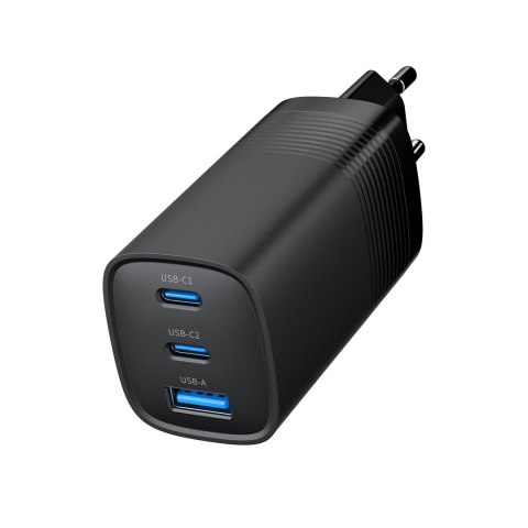 GEMBIRD SZYBKA ŁADOWARKA USB POWER DELIVERY USB TYPU C, 3X USB, 65 W, GAN CZARNA GEMBIRD GEMBIRD SZYBKA ŁADOWARKA USB POWER DELIVERY USB TYPU C, 3X USB, 65 W, GAN CZARNA GEMBIRD