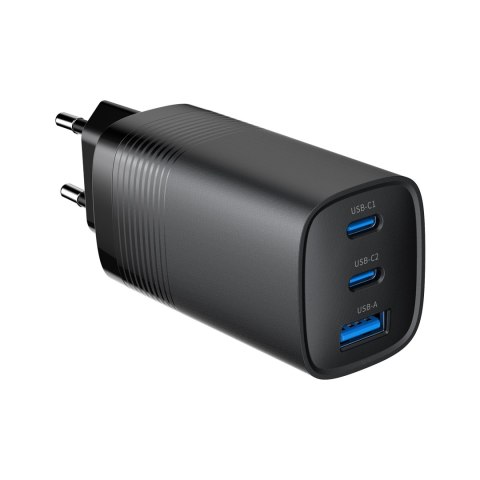 GEMBIRD SZYBKA ŁADOWARKA USB POWER DELIVERY USB TYPU C, 3X USB, 65 W, GAN CZARNA GEMBIRD GEMBIRD SZYBKA ŁADOWARKA USB POWER DELIVERY USB TYPU C, 3X USB, 65 W, GAN CZARNA GEMBIRD