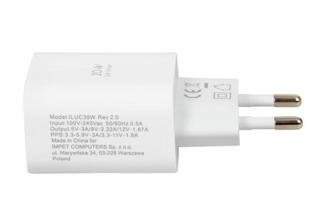 ŁADOWARKA SIECIOWA I-BOX C-39 USB-C PD20W Z KABLEM IBOX ŁADOWARKA SIECIOWA I-BOX C-39 USB-C PD20W Z KABLEM IBOX