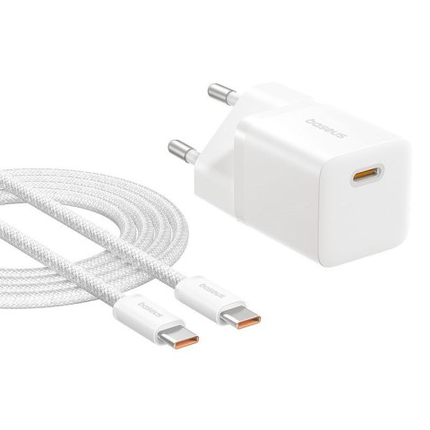 Ładowarka Baseus GaN5 mini 1C 25W+kabel USB-C biały Baseus Ładowarka Baseus GaN5 mini 1C 25W+kabel USB-C biały Baseus