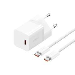 Ładowarka Baseus GaN5 mini 1C 30W EU+kabel USB-C (moon white) Baseus