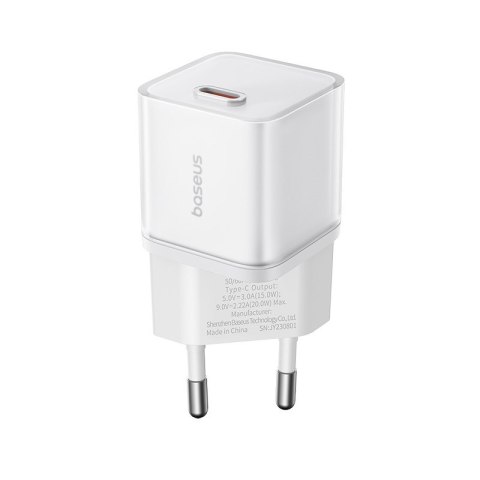 Ładowarka Baseus GaN5S 1C 20W EU (moon white) Baseus Ładowarka Baseus GaN5S 1C 20W EU (moon white) Baseus
