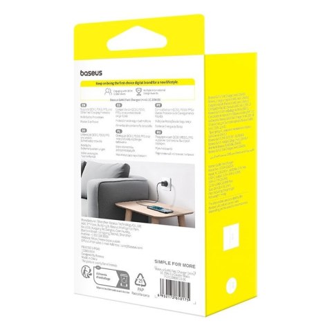 Ładowarka Baseus GaN5mini 1C 25W+kabel USB-C czarny Baseus Ładowarka Baseus GaN5mini 1C 25W+kabel USB-C czarny Baseus