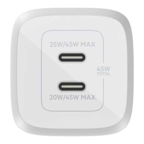 Ładowarka Belkin BoostCharge Pro Dual USB-C PD 3.0 PPS GaN Wall Charger 45W White Belkin Ładowarka Belkin BoostCharge Pro Dual USB-C PD 3.0 PPS GaN Wall Charger 45W White Belkin