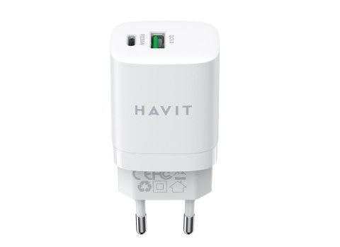 Ładowarka Havit USB-A+USB-C UC30 EU (biały) HAVIT Ładowarka Havit USB-A+USB-C UC30 EU (biały) HAVIT