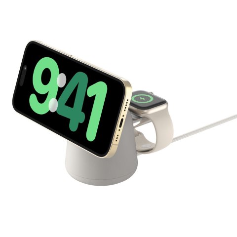 Ładowarka bezprzewodowa Belkin BoostCharge Pro 2-in-1 Wireless Charging Dock with MagSafe iPhone/Apple Watch 15W Sand Belkin Ładowarka bezprzewodowa Belkin BoostCharge Pro 2-in-1 Wireless Charging Dock with MagSafe iPhone/Apple Watch 15W Sand Belkin