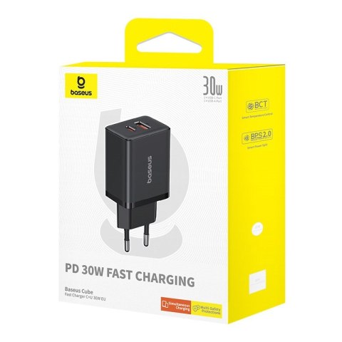 Ładowarka sieciowa Baseus Cube C+U 30W EU (cluster black) Baseus Ładowarka sieciowa Baseus Cube C+U 30W EU (cluster black) Baseus