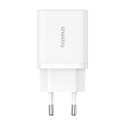 Ładowarka sieciowa Baseus Cube C+U 30W EU (moon white) Baseus