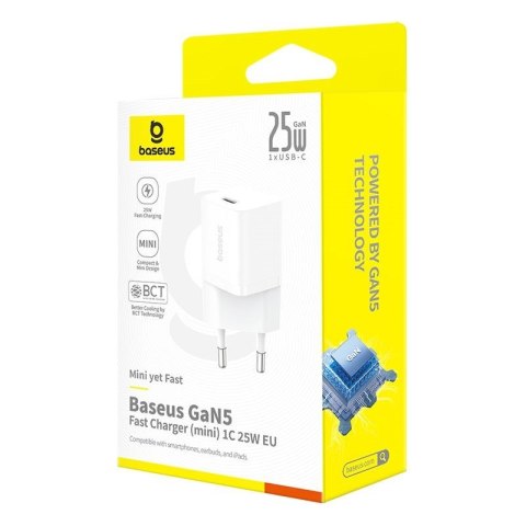 Ładowarka sieciowa Baseus GaN5 1C 25W EU (biały) Baseus Ładowarka sieciowa Baseus GaN5 1C 25W EU (biały) Baseus