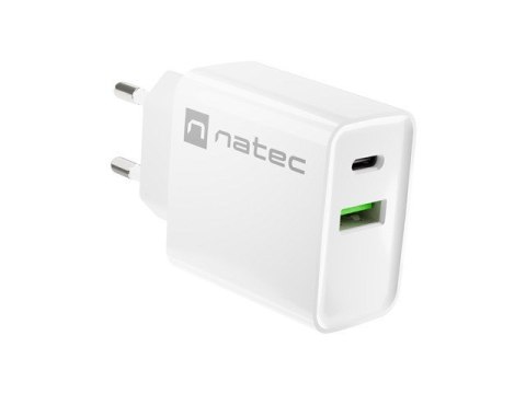 NATEC ŁADOWARKA SIECIOWA RIBERA USB-A + USB-C 20W POWER DELIVERY BIAŁA NUC-2061 NATEC NATEC ŁADOWARKA SIECIOWA RIBERA USB-A + USB-C 20W POWER DELIVERY BIAŁA NUC-2061 NATEC
