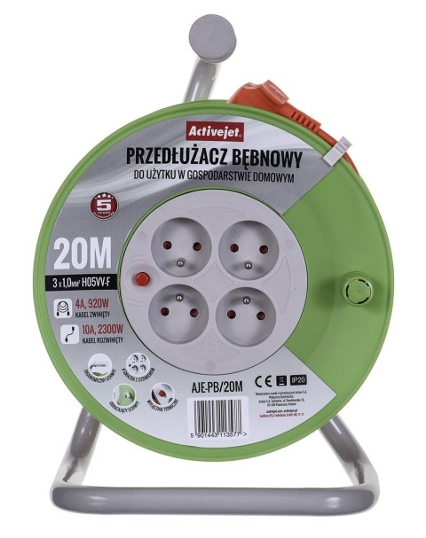 Przedłużacz bębnowy Activejet PB/20m Activejet Przedłużacz bębnowy Activejet PB/20m Activejet