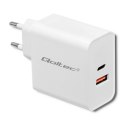 QOLTEC ŁADOWARKA SIECIOWA 63W | 5-20V | 1.5-3A | USB TYP C PD | USB QC 3.0 | BIAŁA Qoltec