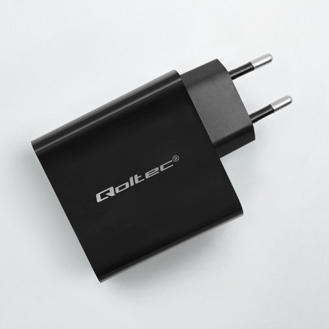 QOLTEC ŁADOWARKA SUPER QUICK PD | 1XUSB-C | 1XUSB | 65W | 5-20V | 1.5-3.25A | CZARNA Qoltec QOLTEC ŁADOWARKA SUPER QUICK PD | 1XUSB-C | 1XUSB | 65W | 5-20V | 1.5-3.25A | CZARNA Qoltec