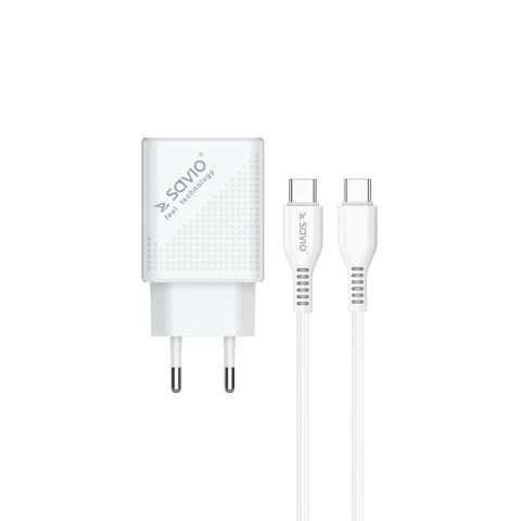 SAVIO ŁADOWARKA SIECIOWA USB QUICK CHARGE POWER DELIVERY 3.0 18W 1M CABLE LA-05 SAVIO SAVIO ŁADOWARKA SIECIOWA USB QUICK CHARGE POWER DELIVERY 3.0 18W 1M CABLE LA-05 SAVIO