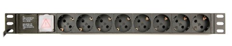 GEMBIRD LISTWA ZASILAJĄCA RACK 19" PDU EG-PDU-014 1U, 16A, 8X SCHUKO, KABEL 3M GEMBIRD GEMBIRD LISTWA ZASILAJĄCA RACK 19" PDU EG-PDU-014 1U, 16A, 8X SCHUKO, KABEL 3M GEMBIRD