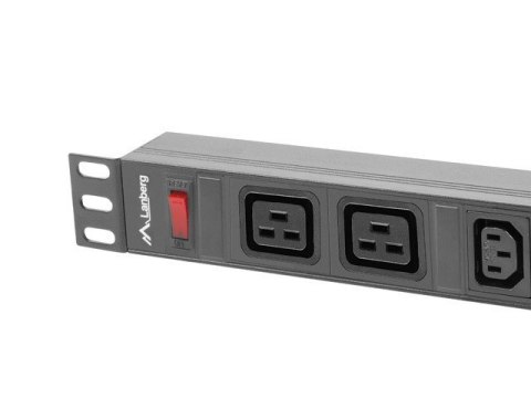 LANBERG LISTWA ZASILAJĄCA RACK 19" PDU PDU-02I1908I-0200-C20-BK (1U, 16A, 2X C19, 8X IEC C13, 2M, WTYK C20) Lanberg LANBERG LISTWA ZASILAJĄCA RACK 19" PDU PDU-02I1908I-0200-C20-BK (1U, 16A, 2X C19, 8X IEC C13, 2M, WTYK C20) Lanberg