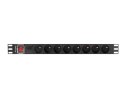 LANBERG LISTWA ZASILAJĄCA RACK PDU 19" (1U, 16A, 8X 230V PL, 2M, CZARNA) PDU-08E-0200-BK Lanberg