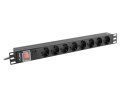LANBERG LISTWA ZASILAJĄCA RACK PDU 19" (1U, 16A, 8X SHUKO, 2M, CZARNA) PDU-08F-0200-BK Lanberg
