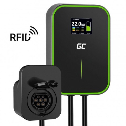 Ładowarka Green Cell Wallbox EV PowerBox 22kW z gniazdem i RFID Green Cell Ładowarka Green Cell Wallbox EV PowerBox 22kW z gniazdem i RFID Green Cell