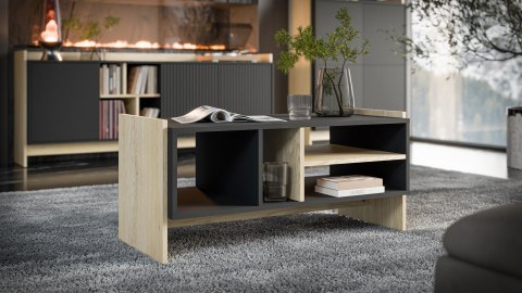 Ława/stolik PORTO 100x50x46 dąb/czarny Cama MEBLE Ława/stolik PORTO 100x50x46 dąb/czarny Cama MEBLE