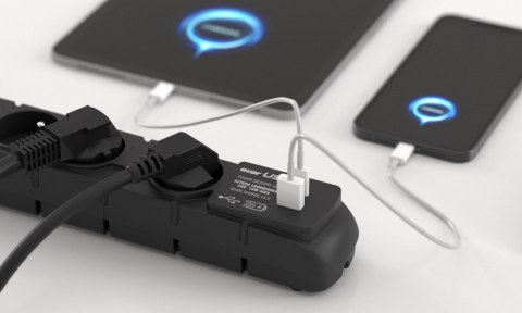 Listwa przeciwprzepięciowa Acar S6 USB A+C (szybka ładowarka) 1,5m ; czarny Acar Listwa przeciwprzepięciowa Acar S6 USB A+C (szybka ładowarka) 1,5m ; czarny Acar