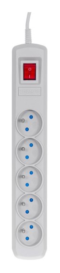 Listwa przeciwprzepięciowa Activejet 5gn/5m/cz (10A; 2300W) 5m; kolor szary Activejet