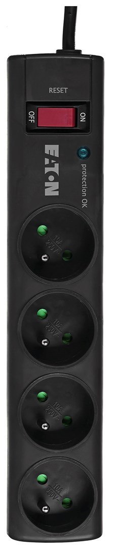 Listwa przeciwprzepięciowa EATON PS4F (4 x UTE; 10 A; kolor czarny) EATON Listwa przeciwprzepięciowa EATON PS4F (4 x UTE; 10 A; kolor czarny) EATON