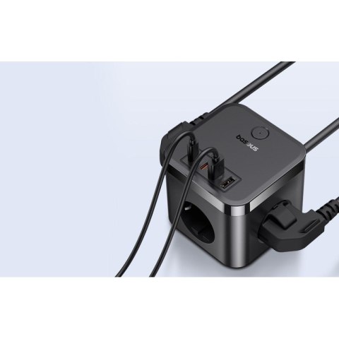 Listwa zasilająca Baseus PowerCombo 3AC+2U+2C 30W EU (1,5m; czarny) Baseus Listwa zasilająca Baseus PowerCombo 3AC+2U+2C 30W EU (1,5m; czarny) Baseus