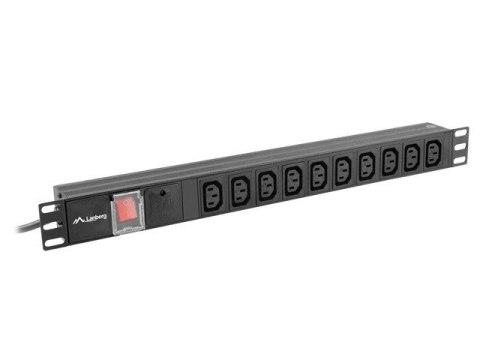 Listwa zasilająca Lanberg PDU-10I-0200-IEC-BK (10 gniazd w standardzie IEC320; 10 A; 2m; kolor czarny) Lanberg Listwa zasilająca Lanberg PDU-10I-0200-IEC-BK (10 gniazd w standardzie IEC320; 10 A; 2m; kolor czarny) Lanberg