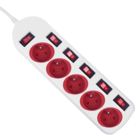 MACLEAN LISTWA ZASILAJĄCA 5 GNIAZD BIAŁA Z WŁĄCZNIKAMI MCE204R/W Maclean MACLEAN LISTWA ZASILAJĄCA 5 GNIAZD BIAŁA Z WŁĄCZNIKAMI MCE204R/W Maclean