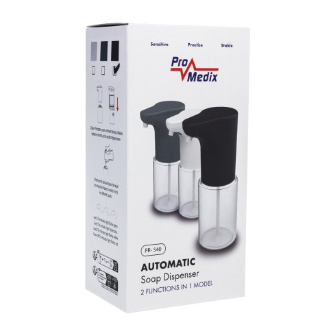 PROMEDIX DOZOWNIK MYDŁA ŻELU PŁYNU DO DEZYNFEKCJI 300 ML, DYSPENSER, CZARNY PR-540 B ProMedix PROMEDIX DOZOWNIK MYDŁA ŻELU PŁYNU DO DEZYNFEKCJI 300 ML, DYSPENSER, CZARNY PR-540 B ProMedix