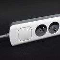 QOLTEC LISTWA ZASILAJĄCA ANTYPRZEPIĘCIOWA | 6 GNIAZD | 2 X USB | 1.8M | BIAŁO-SZARA Qoltec