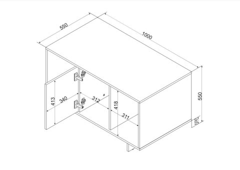 Stolik kawowy/ława ALMA 100x55xh55 kaszmir Cama MEBLE Stolik kawowy/ława ALMA 100x55xh55 kaszmir Cama MEBLE