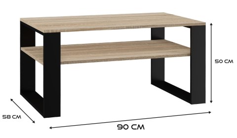 Stolik ława MODERN 1P 90x58xH50 sonoma/czerń TOP E SHOP Stolik ława MODERN 1P 90x58xH50 sonoma/czerń TOP E SHOP