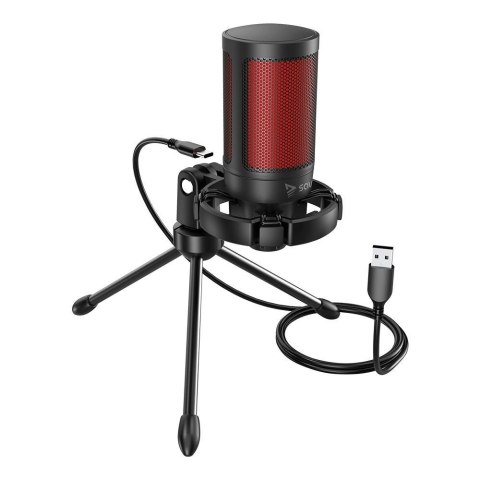 SAVIO MIKROFON GAMINGOWY NA TRÓJNOGU Z PODŚWIETLENIEM SONAR PRO 01, USB, KOSZYK ANTYWSTRZĄSOWY SAVIO SAVIO MIKROFON GAMINGOWY NA TRÓJNOGU Z PODŚWIETLENIEM SONAR PRO 01, USB, KOSZYK ANTYWSTRZĄSOWY SAVIO