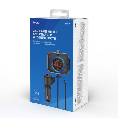 SAVIO TR-14 TRANSMITER SAMOCHODOWY FM Z BLUETOOTH I ŁADOWARKĄ,QUICK CHARGE 3.0 I POWER DELIVERY, RED. SZUMÓW SAVIO SAVIO TR-14 TRANSMITER SAMOCHODOWY FM Z BLUETOOTH I ŁADOWARKĄ,QUICK CHARGE 3.0 I POWER DELIVERY, RED. SZUMÓW SAVIO