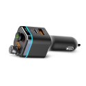 SAVIO TRANSMITER FM SAMOCHODOWY Z FUNKCJĄ BLUETOOTH 5.0 QUICK CHARGE 3.0 ORAZ POWER DELIVERY, WYŚWIETLACZ LED, FUNKCJ BASS BO SAVIO