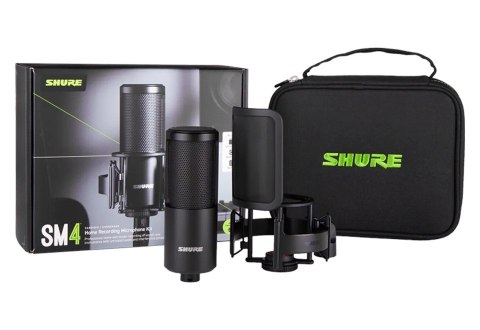 Shure SM4-K-KIT - Mikrofon pojemnościowy, zewnętrznie polaryzowany, uchwyt, popfiltr, etui SHURE Shure SM4-K-KIT - Mikrofon pojemnościowy, zewnętrznie polaryzowany, uchwyt, popfiltr, etui SHURE