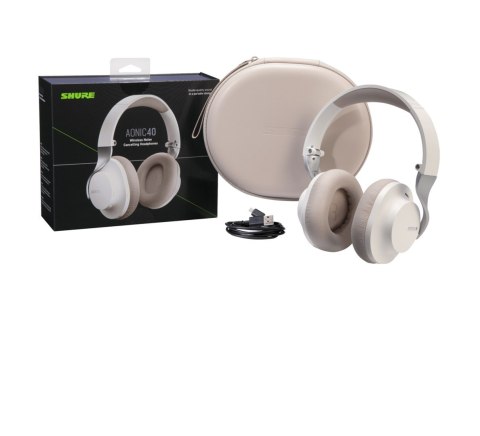 Shure SBH1DYWH1-EFS - Profesjonalne słuchawki bezprzewodowe AONIC 40 z systemem ANC (białe) SHURE Shure SBH1DYWH1-EFS - Profesjonalne słuchawki bezprzewodowe AONIC 40 z systemem ANC (białe) SHURE