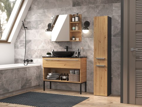 Szafka łazienkowa NEL II 31x30xH174 antracyt/artisan TOP E SHOP Szafka łazienkowa NEL II 31x30xH174 antracyt/artisan TOP E SHOP