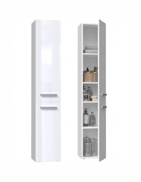 Szafka łazienkowa NEL II 31x30xH174 biel połysk TOP E SHOP Szafka łazienkowa NEL II 31x30xH174 biel połysk TOP E SHOP