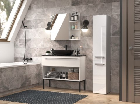 Szafka łazienkowa NEL II 31x30xH174 biel połysk TOP E SHOP Szafka łazienkowa NEL II 31x30xH174 biel połysk TOP E SHOP