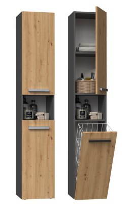 Szafka łazienkowa NEL III 31x30xH174 antracyt/artisan TOP E SHOP