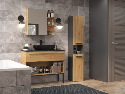 Szafka łazienkowa NEL III 31x30xH174 antracyt/artisan TOP E SHOP Szafka łazienkowa NEL III 31x30xH174 antracyt/artisan TOP E SHOP